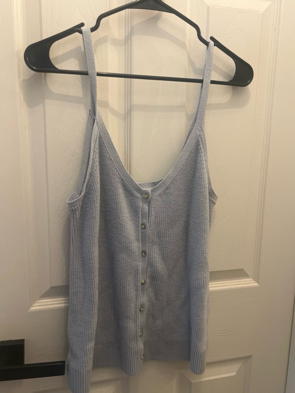 Abercrombie & Fitch Light Blue Knit Button-Front Camisole